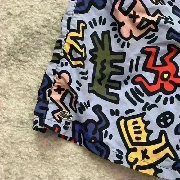 Lacoste x Keith Haring All Over Print 5.5" Swim Shorts - Picture 3 of 5
